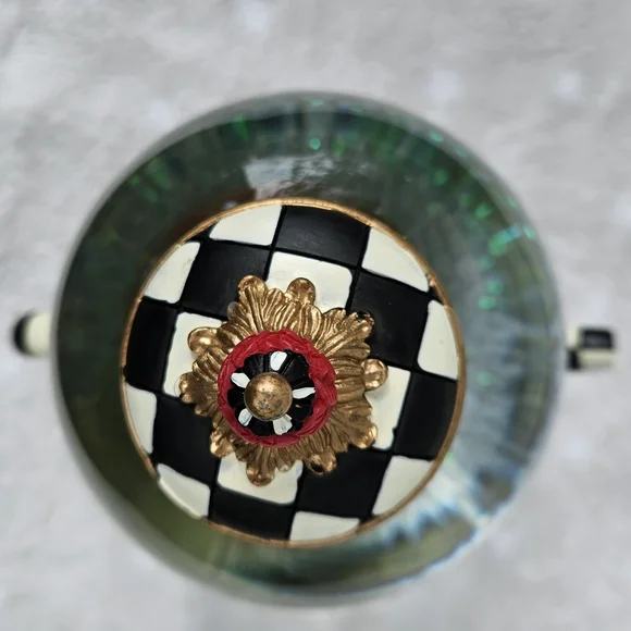 Mackenzie Childs Courtly Teapot Snow Globe Christmas Tree - Picture 7 of 9